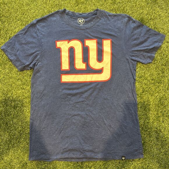 ‘47 Men’s New York Giants Imprint Club Royal Blue Logo Jersey Shirt Medium M NFL - Picture 1 of 9